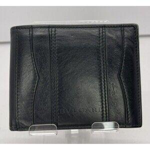 Bulgari B-Zero Leather Bifold Wallet Black BVLGARI Made in Italy bzero